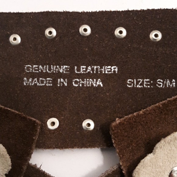 BROWN SUEDE BELT w/ fringe ties